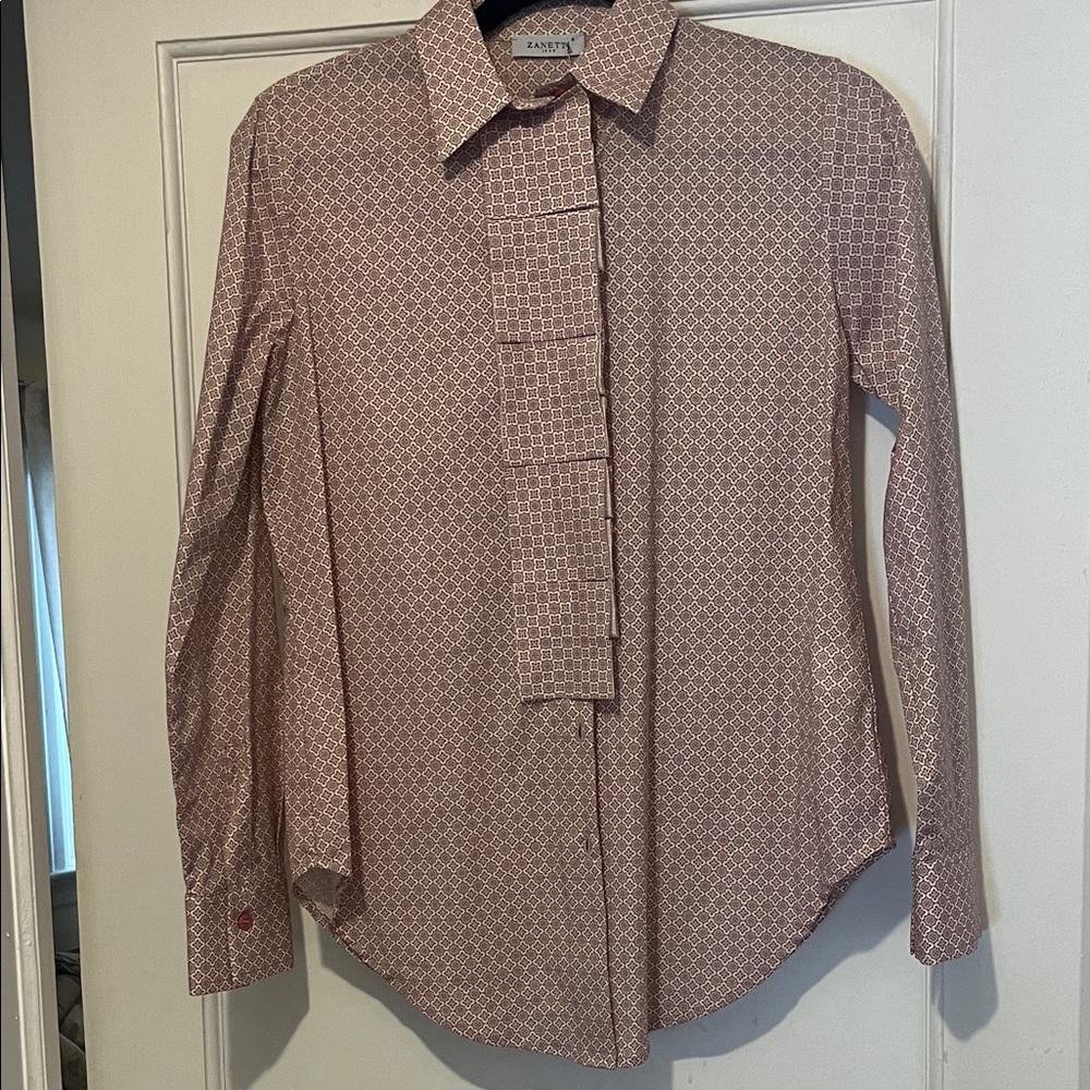 Zanetto 1965 Women's Pink Geometric Blouse